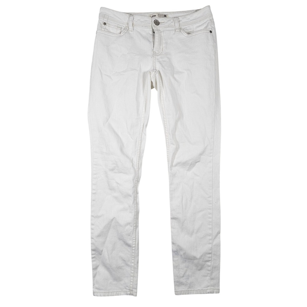 Route 66 Skinny Jeans White Denim Classic Fit Womens 5 Pocket Pants‎